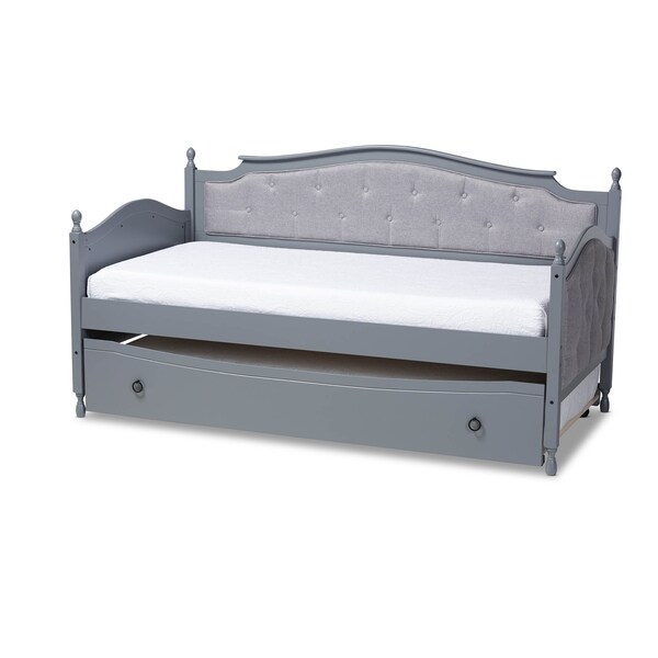 Baxton Studio Marlie Grey Grey Finished Wood Twin Size Daybed with Trundle 158-9629 - main